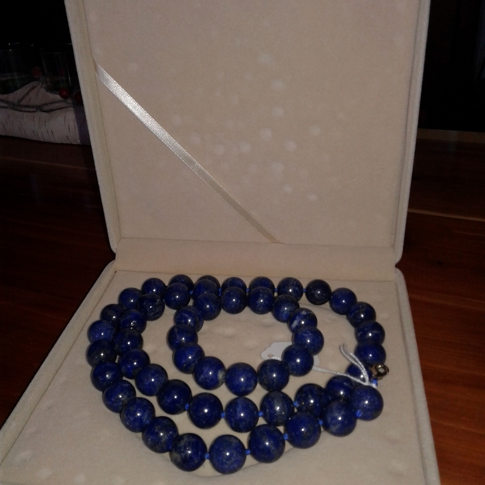 Lapis all natural 8" bracelet and necklace 24"